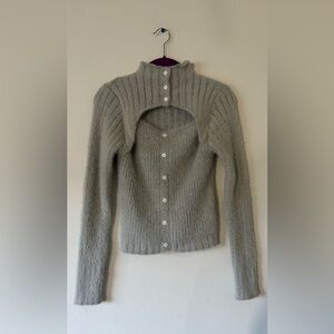 Elegant Gray Women's Cardigan